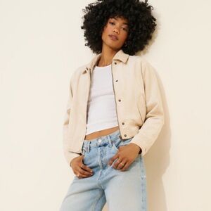 Vegan Suede Bomber Jacket